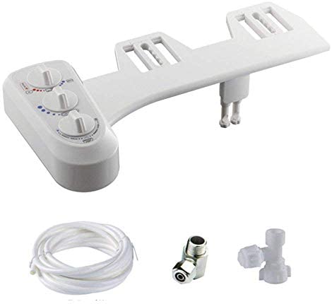 Bidet non électrique pour cuvette WC, double buse auto-nettoyante, jet d’eau chaude et…