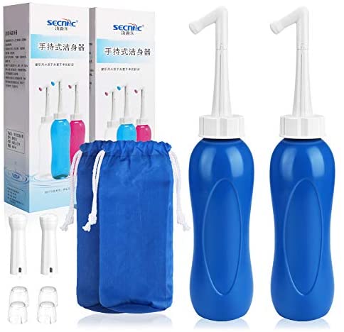 E-More 2 pièces Bidet de voyage portable – 450ml Pulvérisateur de bidet personnel pour le…