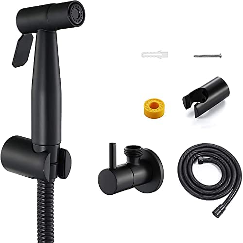 Mainen Kit Douchette WC Acier Inoxydable Noir Robinet wc pulvérisateur pour l’hygiène…