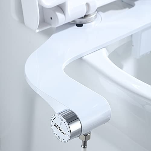 SADALAK Accessoire de bidet de toilette, système à double buse autonettoyant,Pulvérisateur d’eau douce ultra-mince non électrique, adaptateur pour eau…