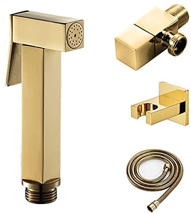 SHUGUANG Kit Douchette WC, Titane Or Pulvérisateur de Bidet à Main en Laiton Douchette à…